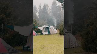 Hot tent #camping in rain and snow with decathlon air second #inflatable #tent