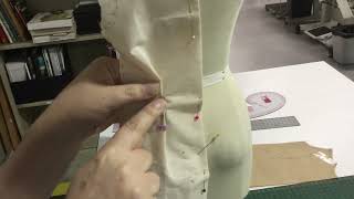 Draping a simple shift on the 1/2 scale dummy and making a pattern