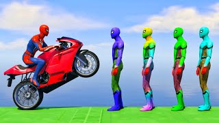 GTA 5 Spiderman On a Motorcycle Epic Stunt Race ( Crazy Ragdolls & Funny Moments ) - Ep.3