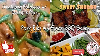 GINATAANG KALABASA WITH FRENCH GREEN BEANS | PORK RIBS BBQ | Cooking Vlog | SWEET SHERRY VLOG