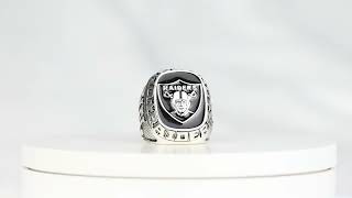 Oakland Raiders Large Classic Silvertone NFL Ring