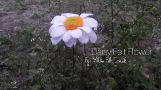 Daisy Felt Flower - Cara membuat bunga Daisy simpel dari kain flanel