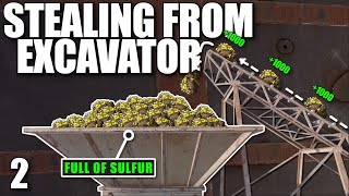 I STOLE THIS CLANS SULFUR FROM GIANT EXCAVATOR | Solo Rust