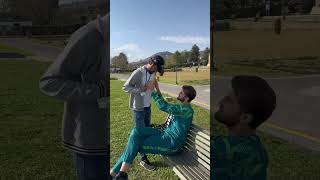 Shaheen Afridi giving autograph to fan