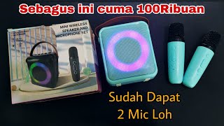 REVIEW SPEAKER BLUETOOTH 100 RIBUAN SUDAH DAPAT 2 MIC WIRELESS