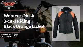 Women's Mesh 3 in 1 Riding Black Orange Jacket