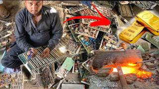 Recovering Pure 24k Gold From PC Electronic Scrap: Recycling Process!