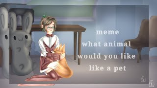 Meme `What animal would you like like a pet?🦊    original by angel