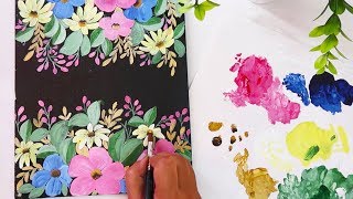 Easy Canvas Painting Idea| Step by Step acrylic painting on canvas for beginners | Canvas Wall Decor