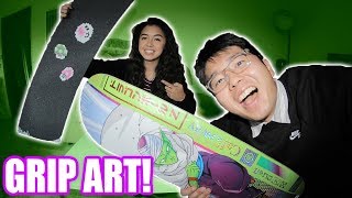 GIRL SKATER DOES MY GRIP TAPE ART!