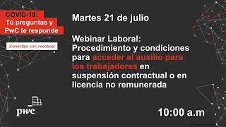 Webinar laboral PwC Colombia auxilio para los trabajadores