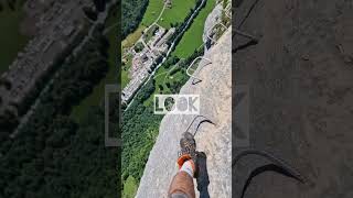 Don't look down. Mürren via ferrata Switzerland 🇨🇭