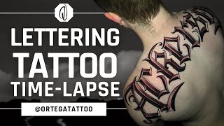 LETTERING TATTOO TIME-LAPSE #031 | FREE HAND BLACK AND GREY