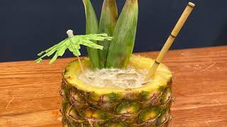 Rum Cocktail in a Pineapple