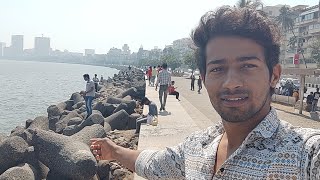 Mumbai ki famous jagah Marine drive 😱(yah pathar kyon rakhe hain)