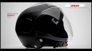 Studds Urban Black with Black Strip Open Face Helmet (L)