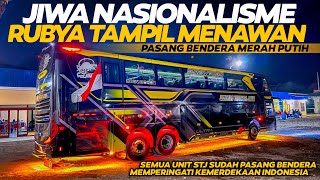 RESPECT UNTUK STJ❗HAMPIR SEMUA UNIT BUS SUDAH PASANG BENDERA MERAH PUTIH MEMPERINGATI KEMERDEKAAN