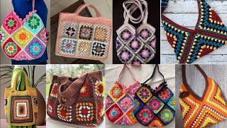 Elegant Crochet bags with granny squares || Granny square tote bag || Easy || Flower Granny Square