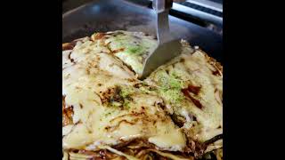 Osaka Famous Cheesy Okonomiyaki #shorts #shortvideo #streetfood #shortsvideo #short #viralshorts