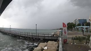 Storm incoming on the seafront of Limassol Cyprus