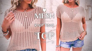 ТАК ВЫ НИКОГДА 🔥 НЕ ВЯЗАЛИ!!!💥 КРАСИВЕЙШАЯ СЕТКА для ТОПА "HOLLYWOOD" KNITTING LACE TOP