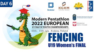 Fencing - U19 Women's FINAL - Modern Pentathlon 2022 European Youth Championships - Kraków