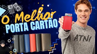 Carteira ATNI RFID Fibra Sem Botão Collors Contactless Antifurto Minimalista Bloqueia Cobrança NFC