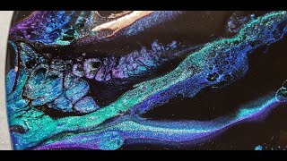 #34. Resin Pour and Swipe - Peacock Colours