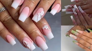 Trendy Flower Nails ideas 😍 beautiful design fashionable style