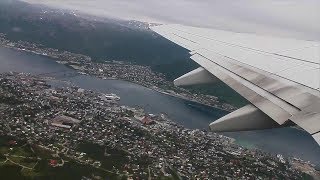 SAS Scandinavian Airlines 737-700 Tromsø-Oslo Safety, Takeoff, Inflight, Landing