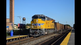 Rare! UP 3012 leads CP 813 thru Mayfair 7/29/17