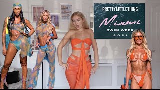 TRYING THE MIAMI SWIM X PRETTYLITTLETHING COLLECTION! Weirdest swimwear ever?