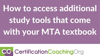 How to Access Study Tools with your MTA textbook