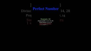 Perfect Numbers   #maths #numbers #education #shorts #viralvideo #trending #trendingshorts