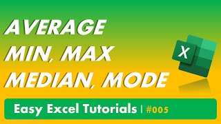 Average, Min, Max, Mode & Median Quick Excel Summary Functions | Excel Tutorials for Beginners 005