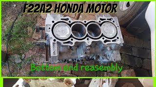 Honda Prelude 1992 F22A2 bottom end reasembly part 1