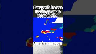 Europe if the sea levels go up to 5000 meters