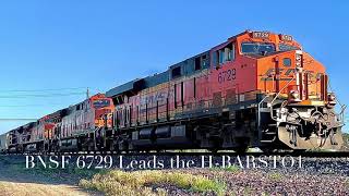 BNSF 6729 Leads the WB H-BARSTO1 with a KCS in the consist (4/22/20)