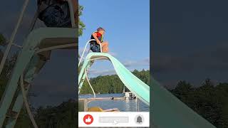 SPLASHDOWN SLIDING into Otter Lake on a #Summer Day #shorts #trending #viralvideo #shortsfeed #funny