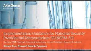 Implementation Guidance for NSPM-33: Required Research Security Programs