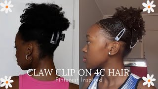 Quick & Easy Natural Hairstyle for 4c Hair 🌼| Pinterest Inspired Claw Clip Hairstyle |Queen Makgaba