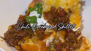 Game Day/Fall Eats | Chili Cornbread Skillet