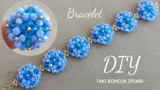 Kristal boncuktan kolay bileklik yapımı /janjan crystal jewelry bracelet.How to make beaded jewelry