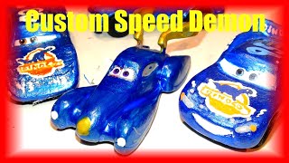 Stunning Pixar Cars Custom Speed Demon in Metallic Blue with Gold Wings