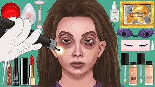 ASMR 극심한 다크서클 케어 ＆ 커버 메이크업 애니메이션 | Extreme Dark Circle Care & Cover Makeup Animation