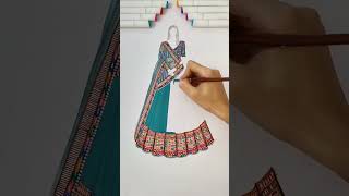 Fashion illustration😍How I color the base : tutorial #shorts