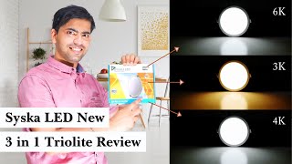 Syska TrioLite 3-in-1 LED Downlight Review & Installation | Multi-Color Round Panel Light (Hindi)