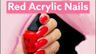 TREAT MYSELF A MANICURE||RED ACRYLIC NAILS||ALEX HOLLINGSWORTH ||SIMPLY LIVING