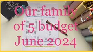 June Budget with me * Our family of 5 whole house budget * High Income * zero based budget 💕