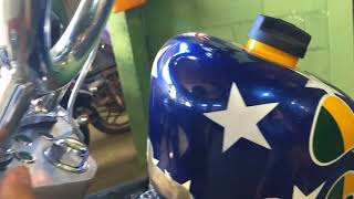 Shadow 600 bobber azul Goiania (Goianinha) by Luizinho motos Chopper.